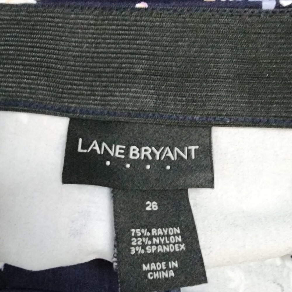 Lane Bryant Pants Womens Plus Size 26R Blue Floral Comfort Waist With Pockets - Picture 3 of 5